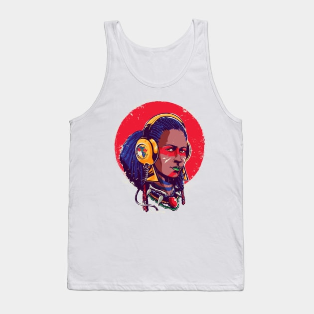 afro girl Tank Top by Mako Design 